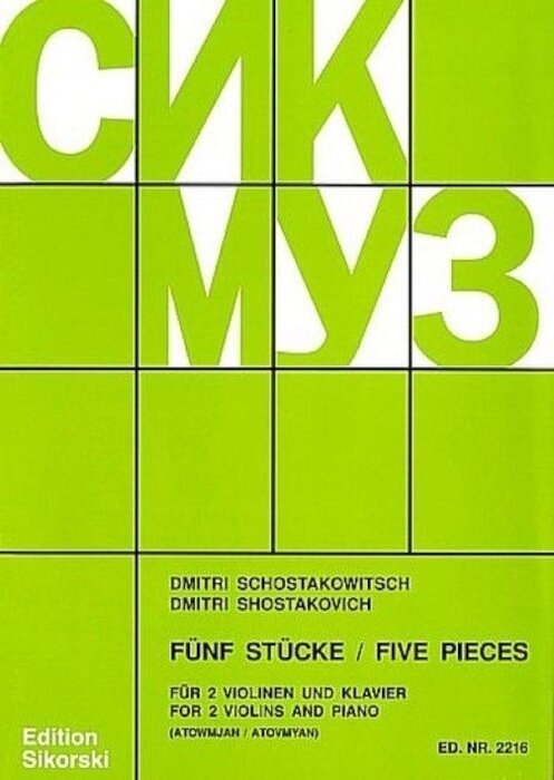 Nuty Sikorski Edition 5 Pieces for 2 Violins and Piano Nuty