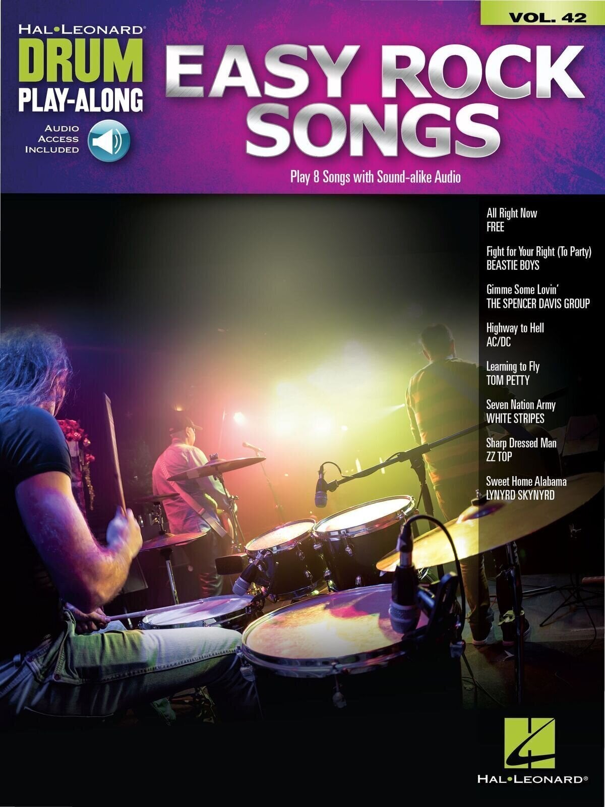 Note Hal Leonard Drum Play-Along Volume 42: Easy Rock Songs Note
