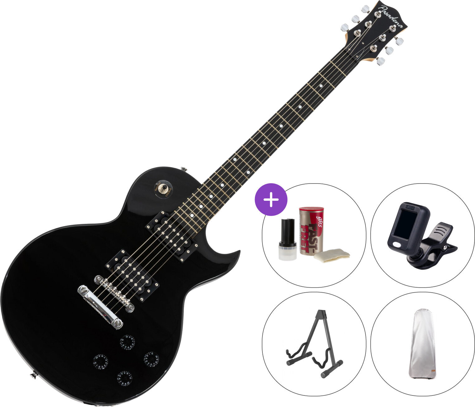 Electric guitar Pasadena LP-19 Black SET Black Electric guitar