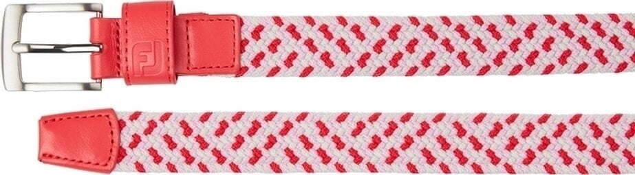 Pásek Footjoy Braided Black/White/Berry Long UNI Pásek
