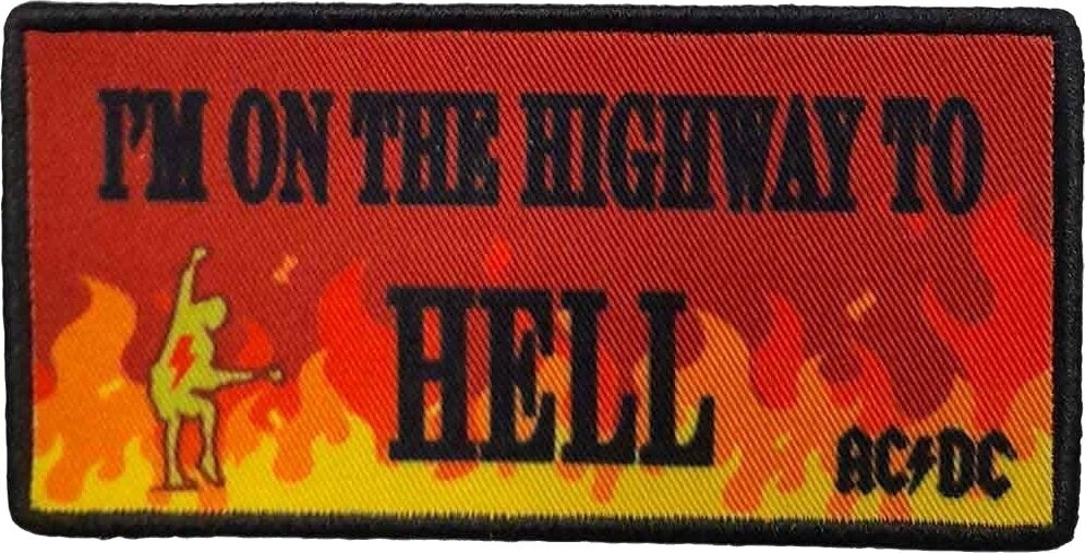 Patch / Badge AC/DC Highway To Hell Flames Iron-On Patch