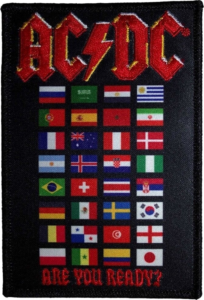 Кръпка / значка AC/DC Are You Ready? Flags Iron-On пластир