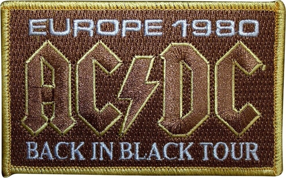AC/DC Europe 1980 Back In Black Tour Nažehlovačka