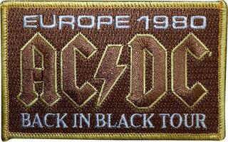 Кръпка / значка AC/DC Europe 1980 Back In Black Tour Iron-On пластир