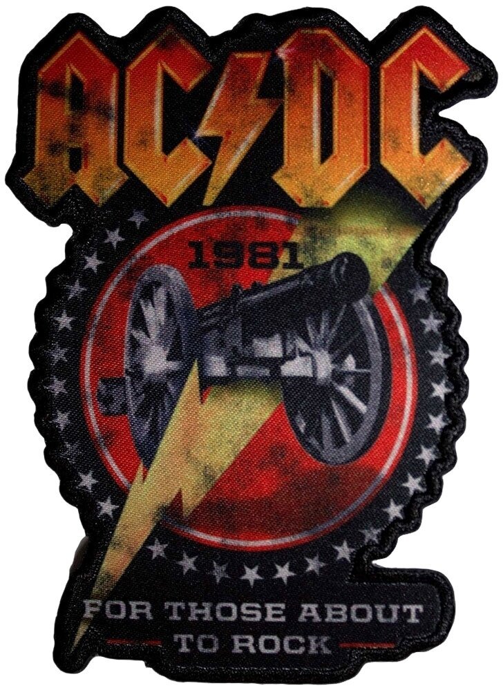 Patch / Badge AC/DC For Those About To Rock 1981 Cut-Out Iron-On Patch
