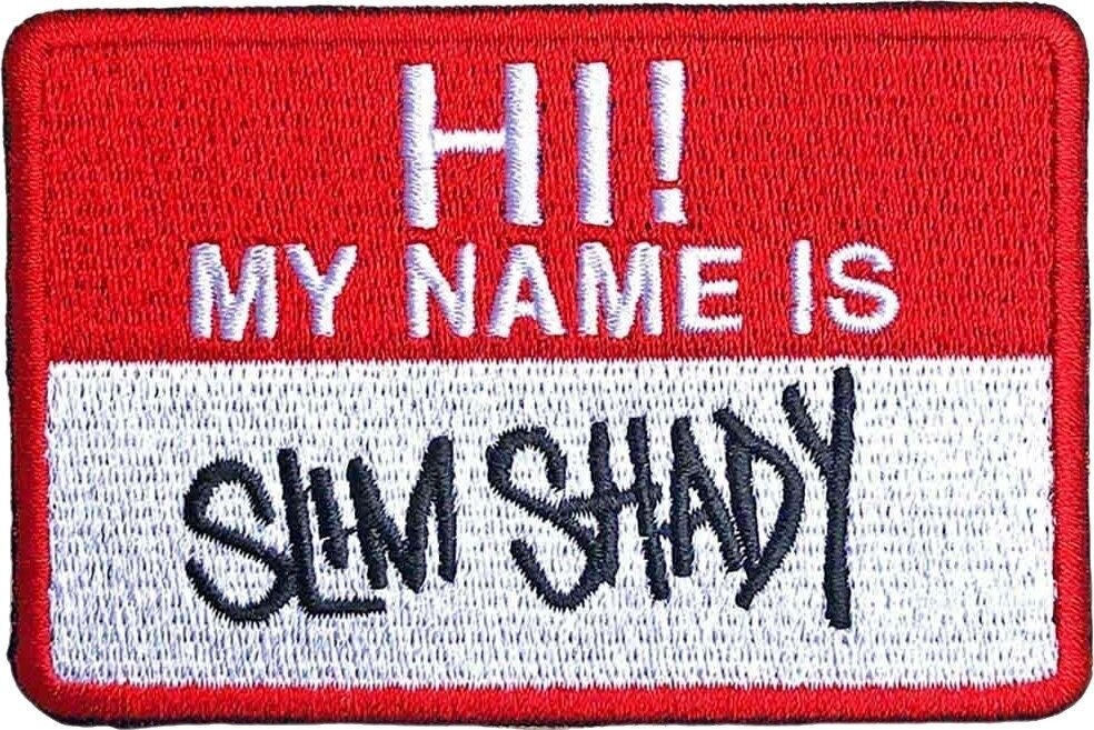 Patch / Badge Eminem Slim Shady Name Badge Iron-On Patch
