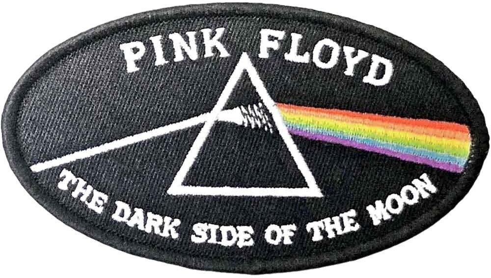 Oznaka / značka Pink Floyd Dark Side Of The Moon Oval Black Border Iron-On flaster Black