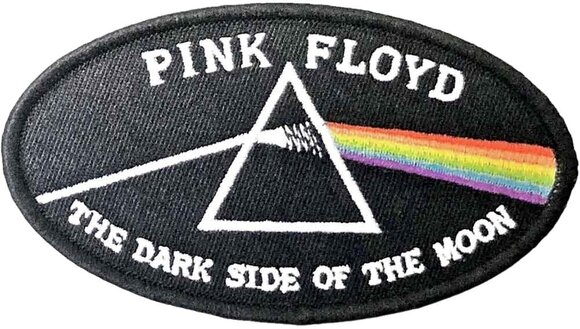 Oznaka / značka Pink Floyd Dark Side Of The Moon Oval Black Border Iron-On flaster Black - 1
