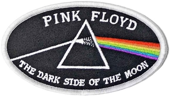 Закрпа / Значка Pink Floyd Dark Side Of The Moon Oval White Border Ирон-Он Патцх White - 1