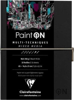 Skizzenbuch Clairefontaine Paint'On Skizzenbuch 32 A5 250 g Black - 1