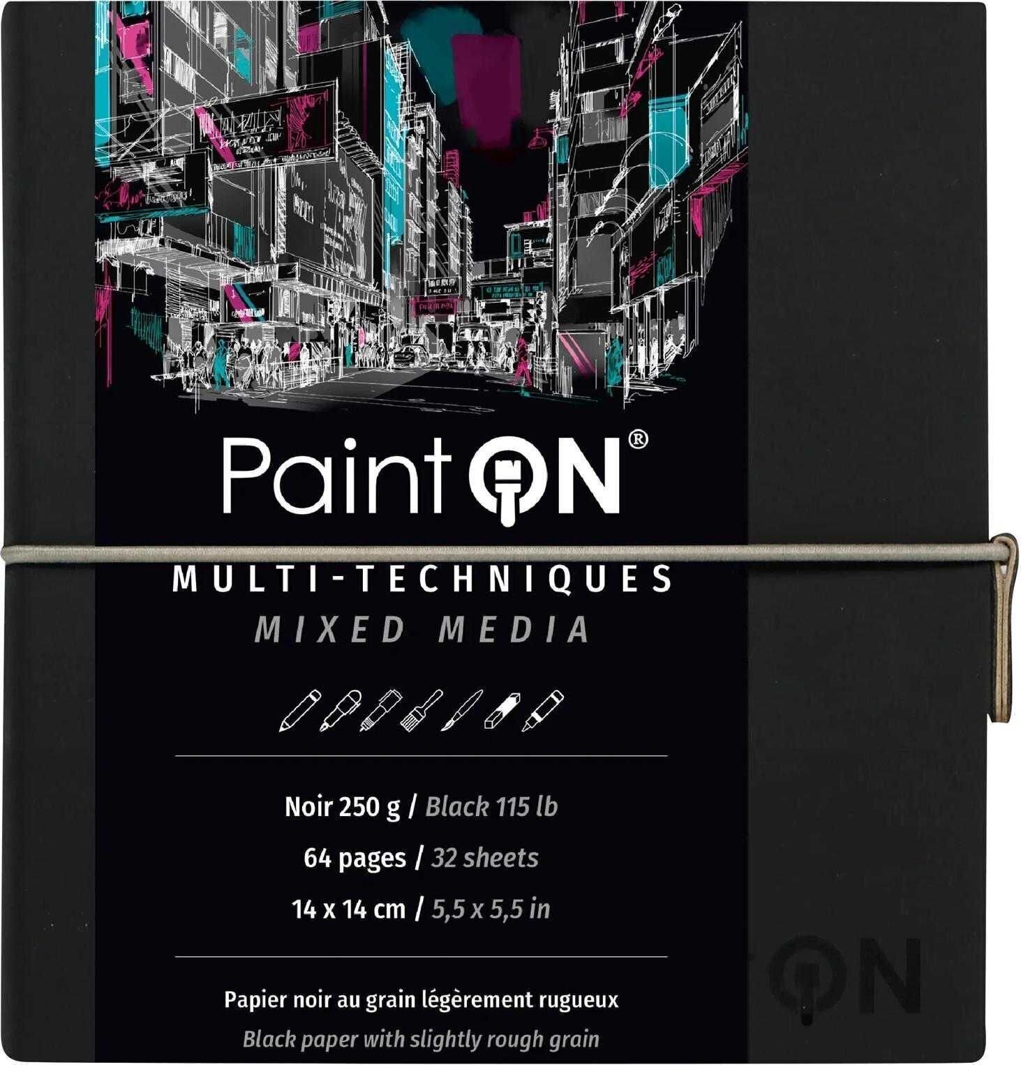 Blok za skiciranje Clairefontaine Paint'On Blok za crtanje 32 14 x 14 cm 250 g Black