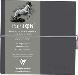 Skizzenbuch Clairefontaine Paint'On Skizzenbuch 19 x 19 cm 250 g Grey