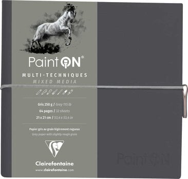Blok za skiciranje Clairefontaine Paint'On Blok za crtanje 32 19 x 19 cm 250 g Grey - 1