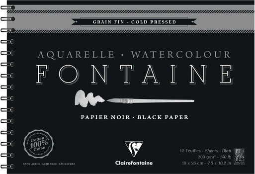 Skissebok Clairefontaine Aquarel Block 300g 12 Sheets 19x26 cm - 1