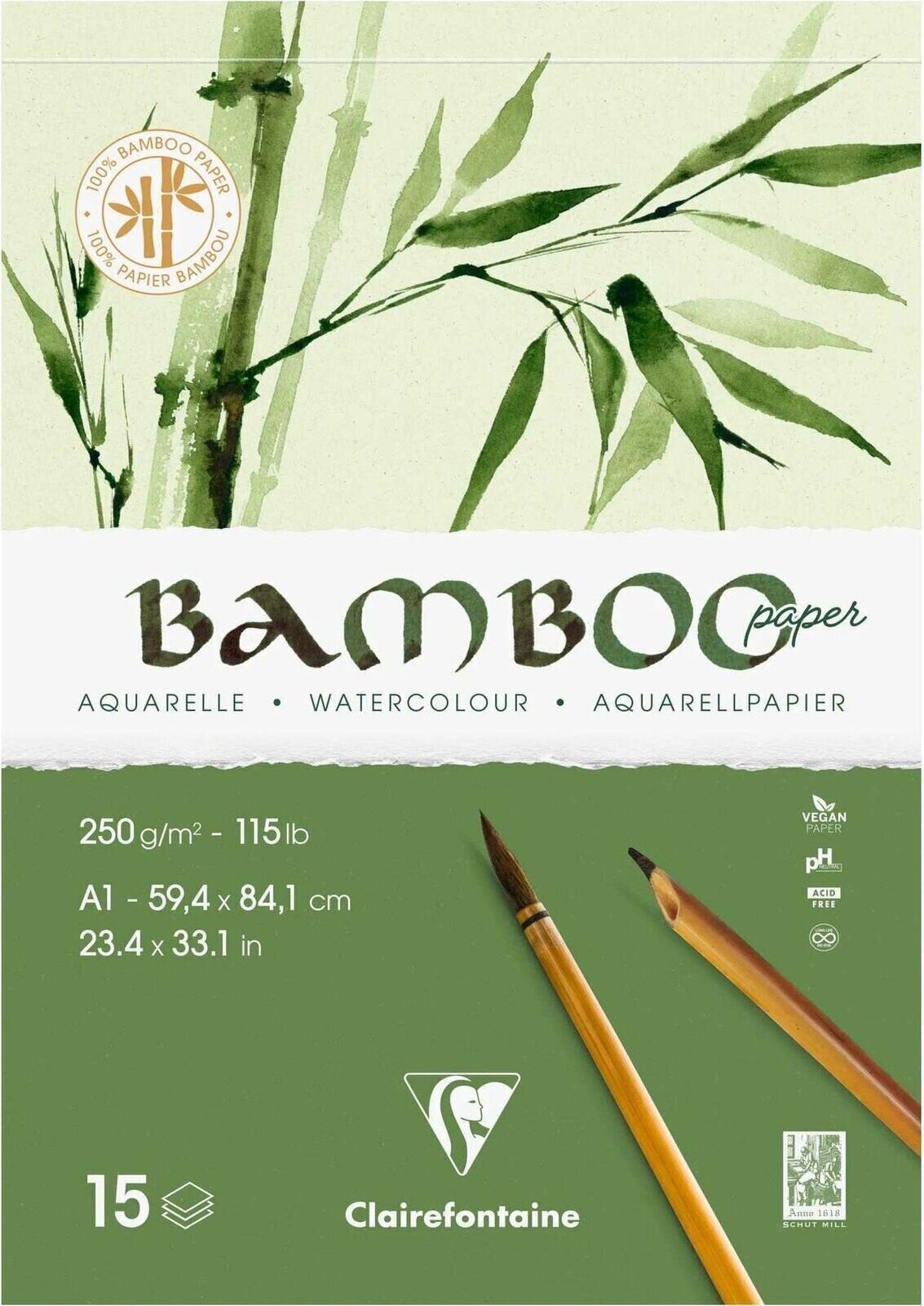 Skizzenbuch Clairefontaine 975922C Skizzenbuch 15 A1 250 g