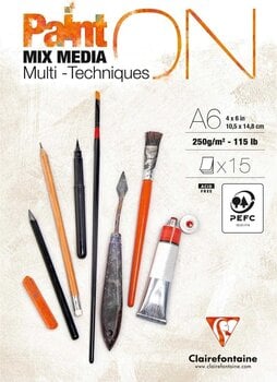 Blok za skiciranje Clairefontaine Paint'On Blok za crtanje 15 A6 250 g - 1