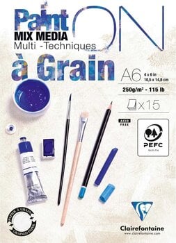 Blok za skiciranje Clairefontaine Paint'On Blok za crtanje 15 A6 250 g - 1