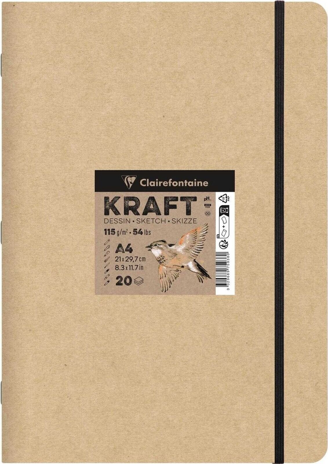 Clairefontaine 975938C Skicár A4 115 g