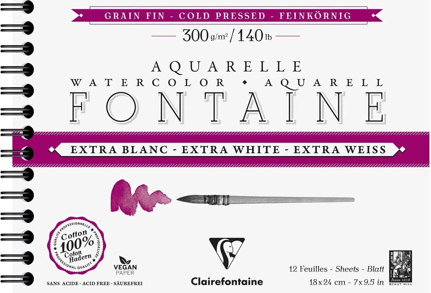 Blok za skiciranje Clairefontaine Fontainewhite Blok za crtanje 12 18 x 24 cm 300 g