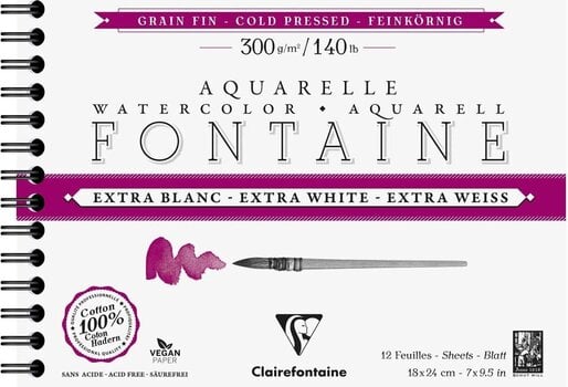 Blok za skiciranje Clairefontaine Fontainewhite Blok za crtanje 12 18 x 24 cm 300 g - 1