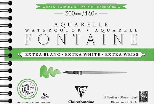 Skizzenbuch Clairefontaine Fontainewhite Skizzenbuch 12 18 x 24 cm 300 g - 1