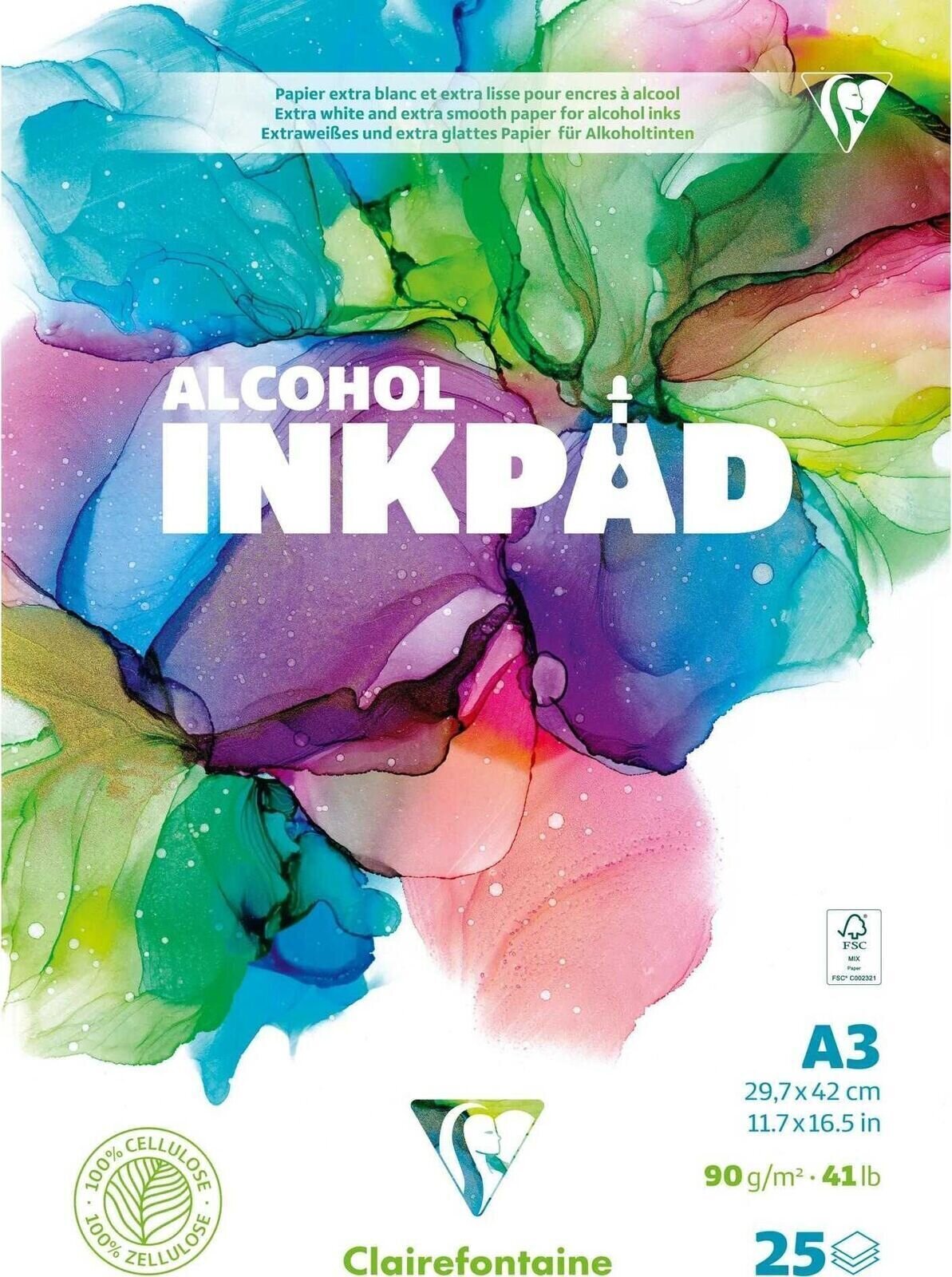 Carnet de croquis Clairefontaine 976108C Carnet de croquis 25 A3 90 g