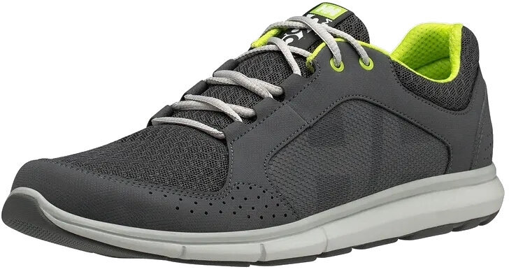 Mens Sailing Shoes Helly Hansen Men's Ahiga V4 Hydropower Trainers Charcoal/Ebony/Light Grey 44