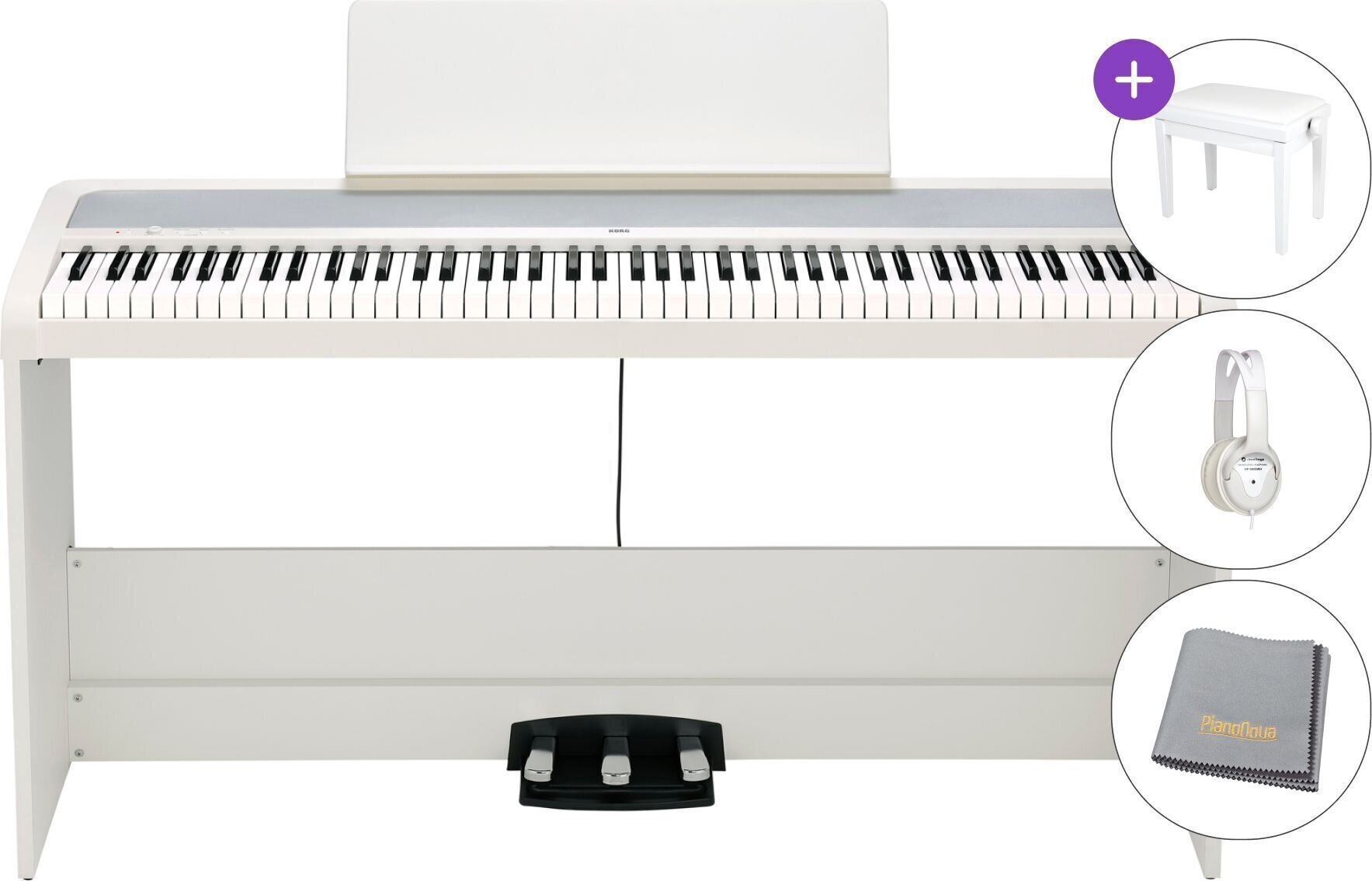 Digitális zongora Korg B2SP SET White Digitális zongora