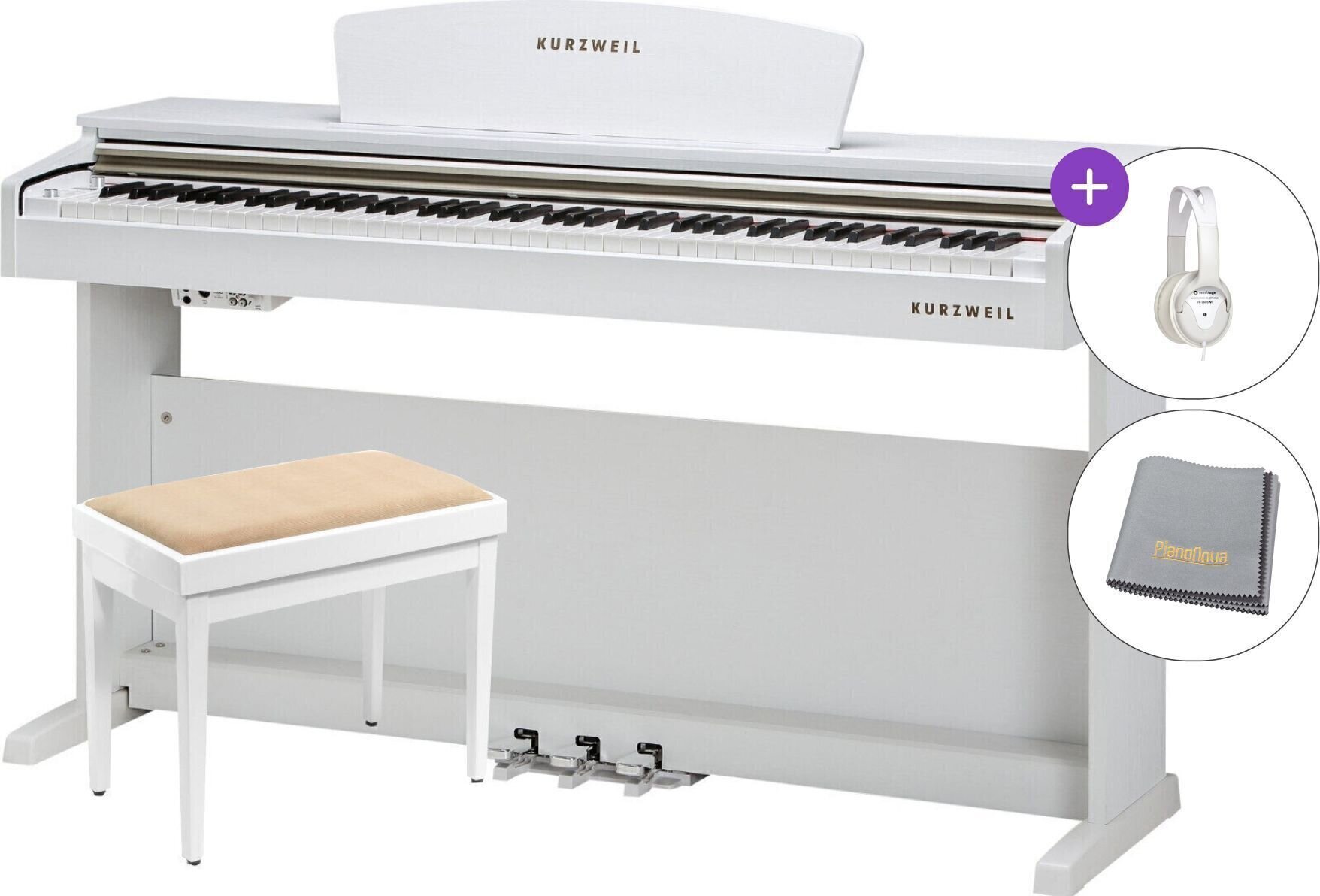 Pian digital Kurzweil M90 WH SET White Pian digital