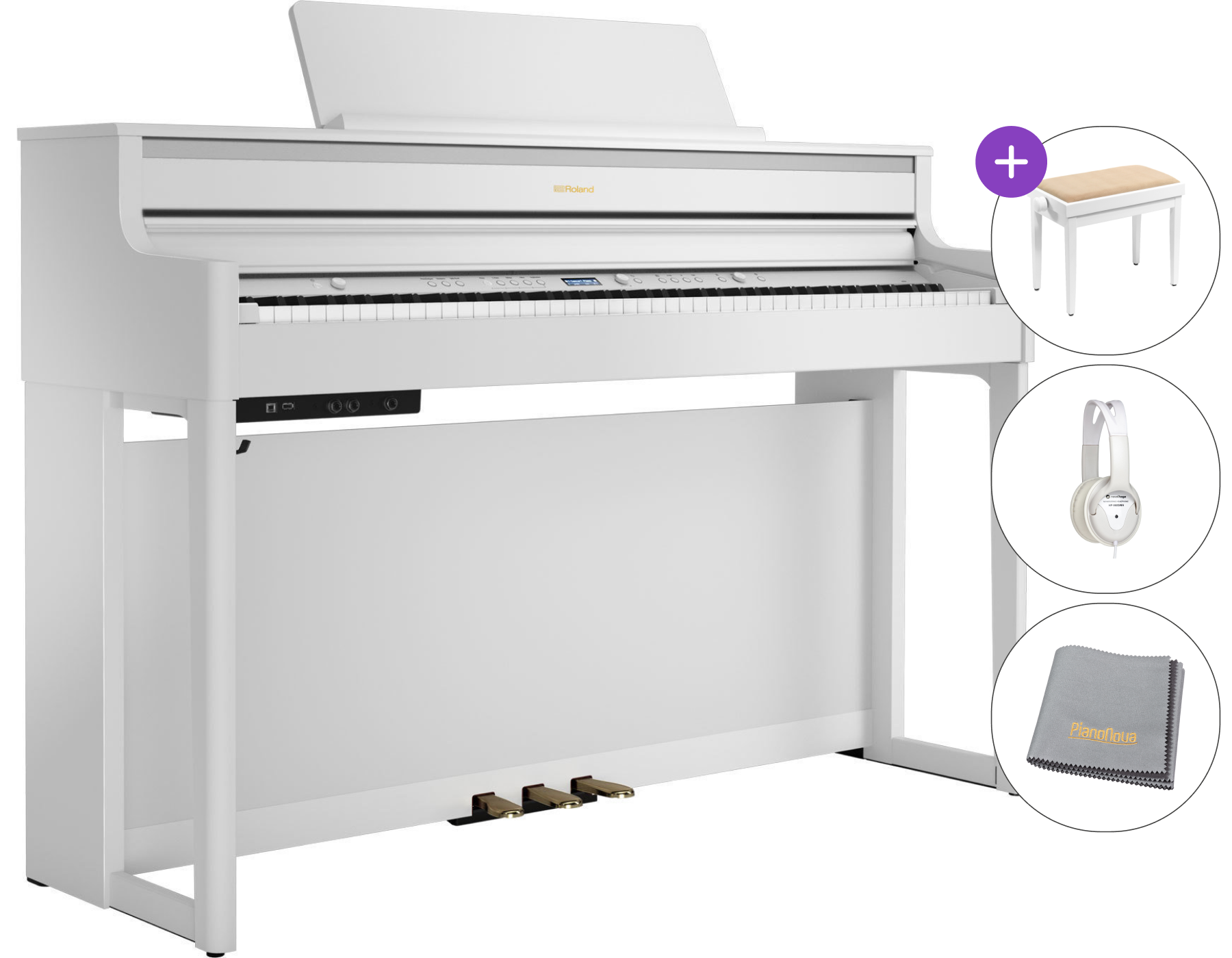 Piano digital Roland HP 704 SET Matte White Piano digital