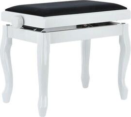 Дървена табуретка за пиано GEWA Piano Bench Deluxe Classic Дървена табуретка за пиано White Gloss
