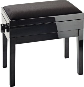 Pianokrakk i tre Konig & Meyer Piano Bench With Sheet Music Storage, Black Velvet Seat - 1