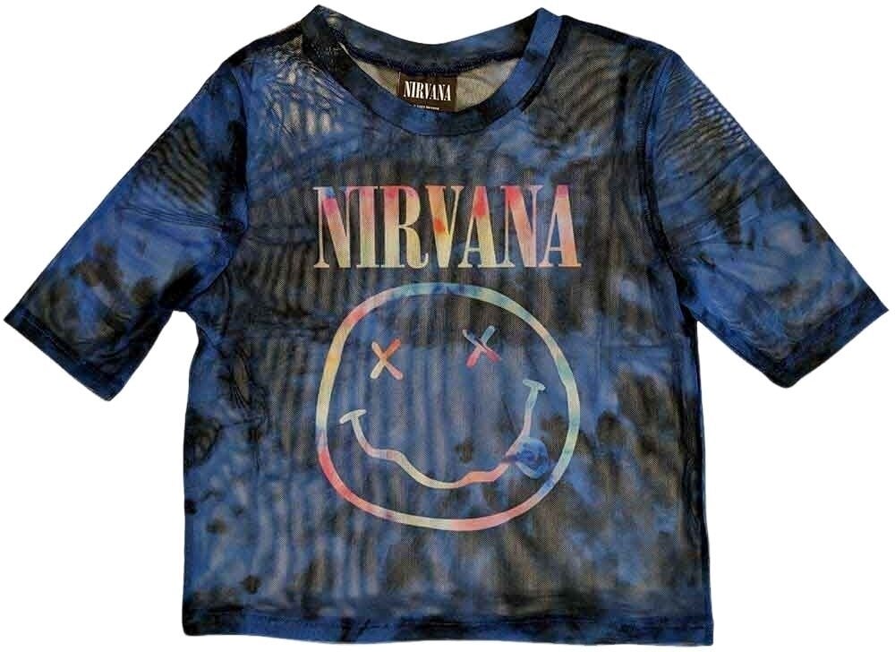 Nirvana Tričko Pastel Happy Face Ladies Blue XL