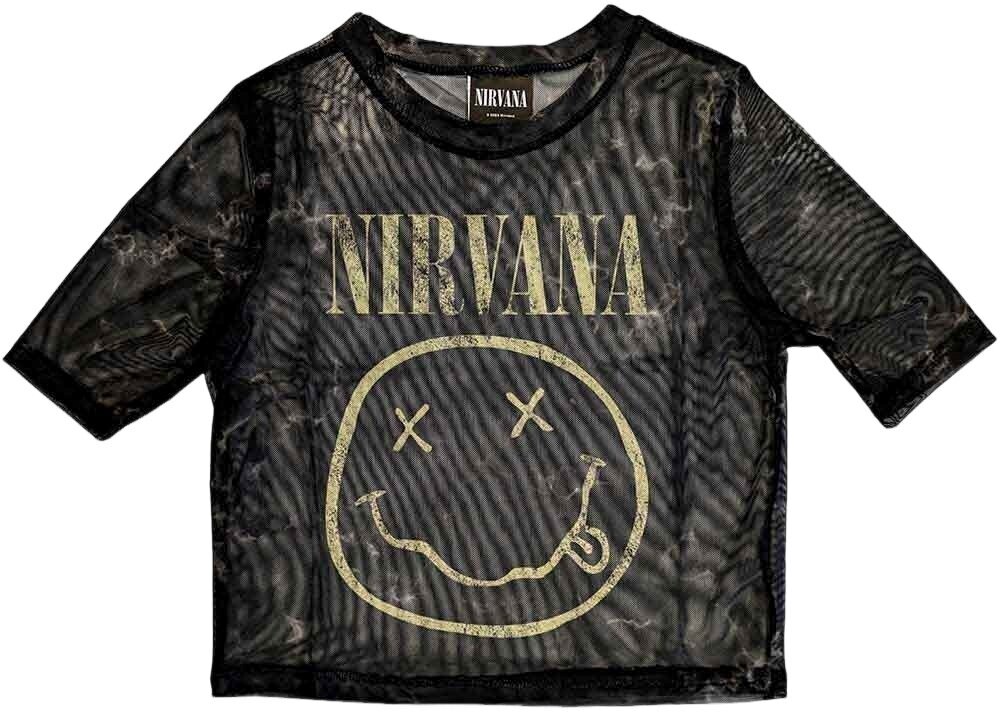 Nirvana Tričko Yellow Happy Face Ladies Black S