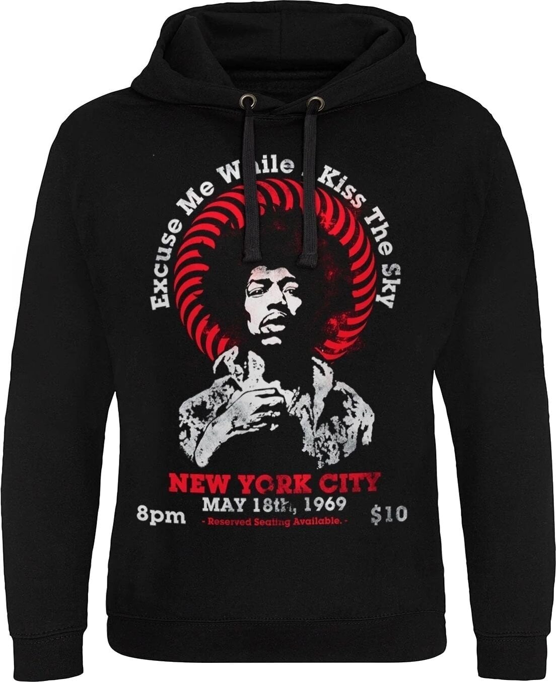 Hoodie Jimi Hendrix Live In New York Epic Black L Hoodie