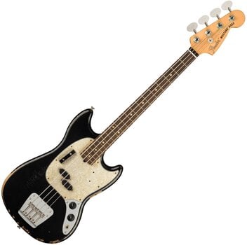 Basszusgitár Fender JMJ Road Worn Mustang Bass RW Black Basszusgitár - 1