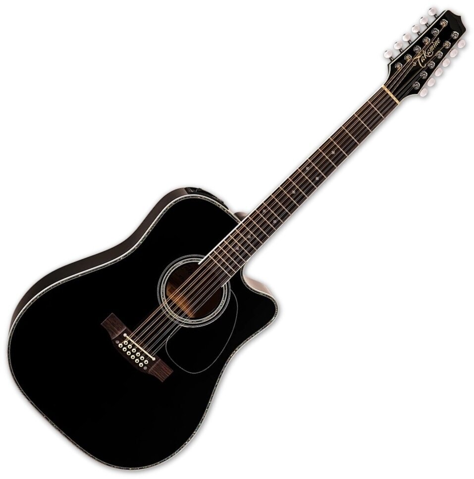12 žičana elektroakustična gitara Takamine EF381DX Black 12 žičana elektroakustična gitara