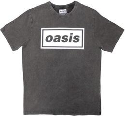 T-Shirt Oasis Decca Logo Stone Wash Unisex Short Sleeve T-Shirt/Charcoal Grey/Short