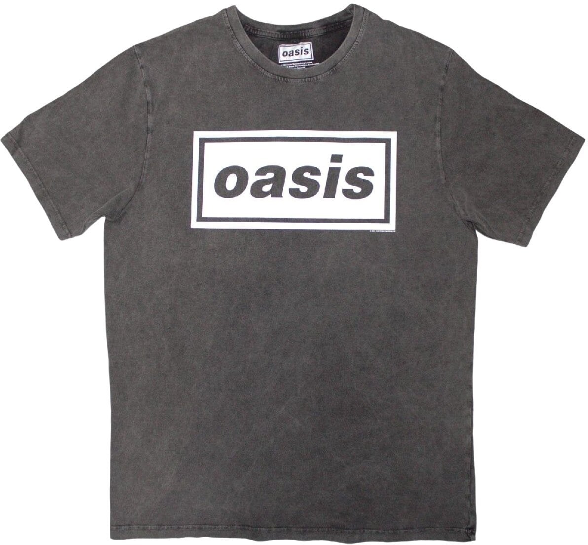 Košulja Oasis Košulja Decca Logo Stone Wash Unisex Charcoal Grey M
