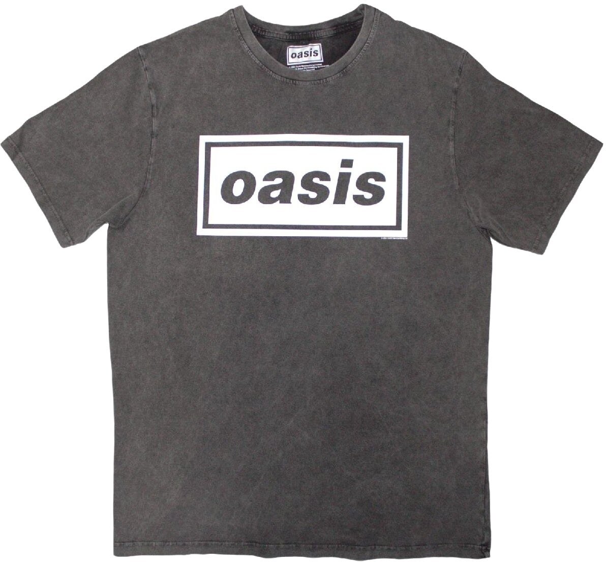 Košulja Oasis Košulja Decca Logo Stone Wash Unisex Charcoal Grey XL