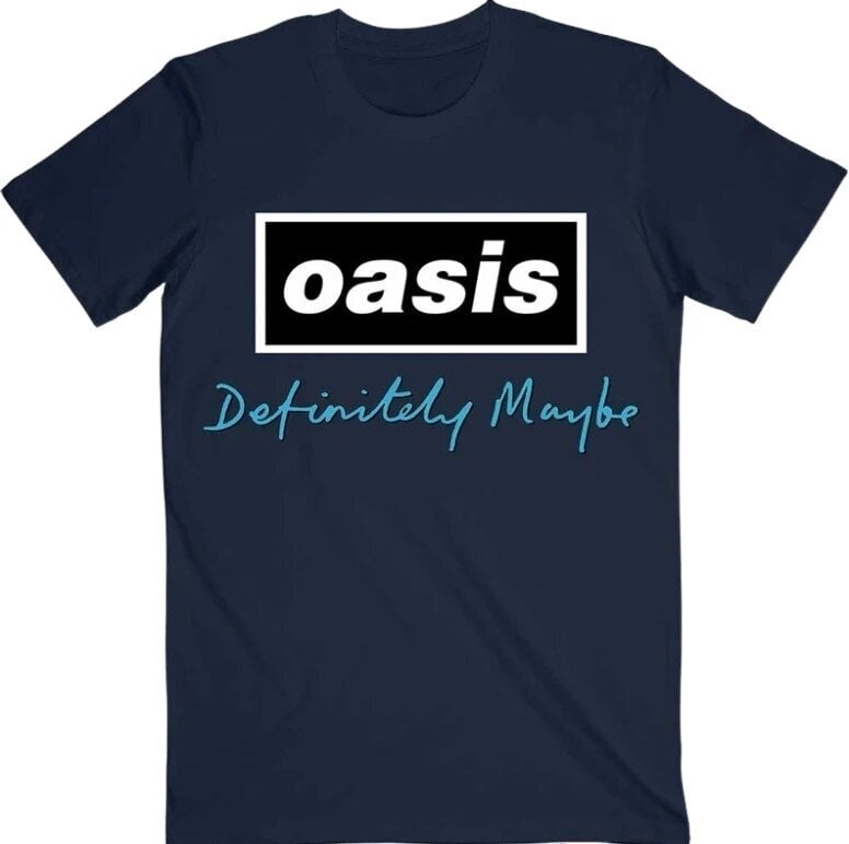 Oasis Tričko Definitely Maybe Text Logo Unisex Navy Blue S