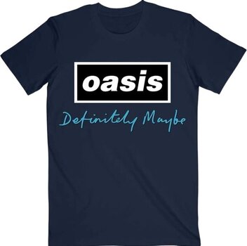 T-Shirt Oasis Definitely Maybe Text Logo Navy Blue M T-Shirt - 1