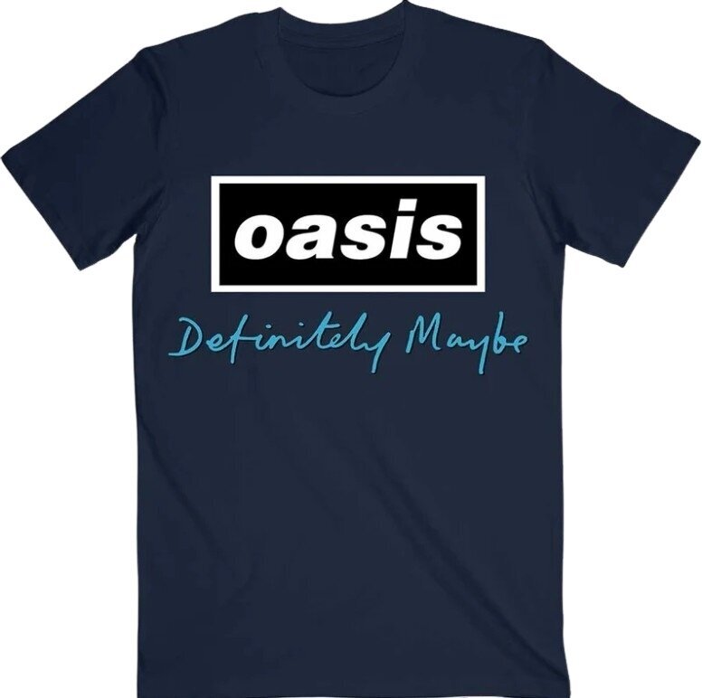 Oasis Tričko Definitely Maybe Text Logo Unisex Navy Blue L