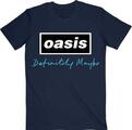 Oasis Definitely Maybe Text Logo Navy Blue L Camiseta de manga corta