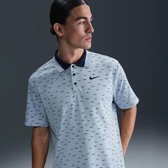 Poolopaita Nike Dri-Fit Tour Micro Print Mens Light Armory Blue/Black