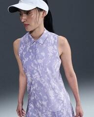 Polo Shirt Nike Dri-Fit Victory Print Sleeveless Womens Lilac Ice/White