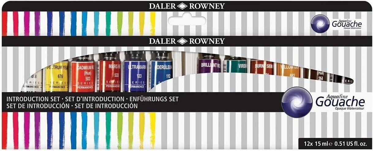 Daler Rowney Aquafine Sada kvašových barev Introduction Set 12 x 15 ml