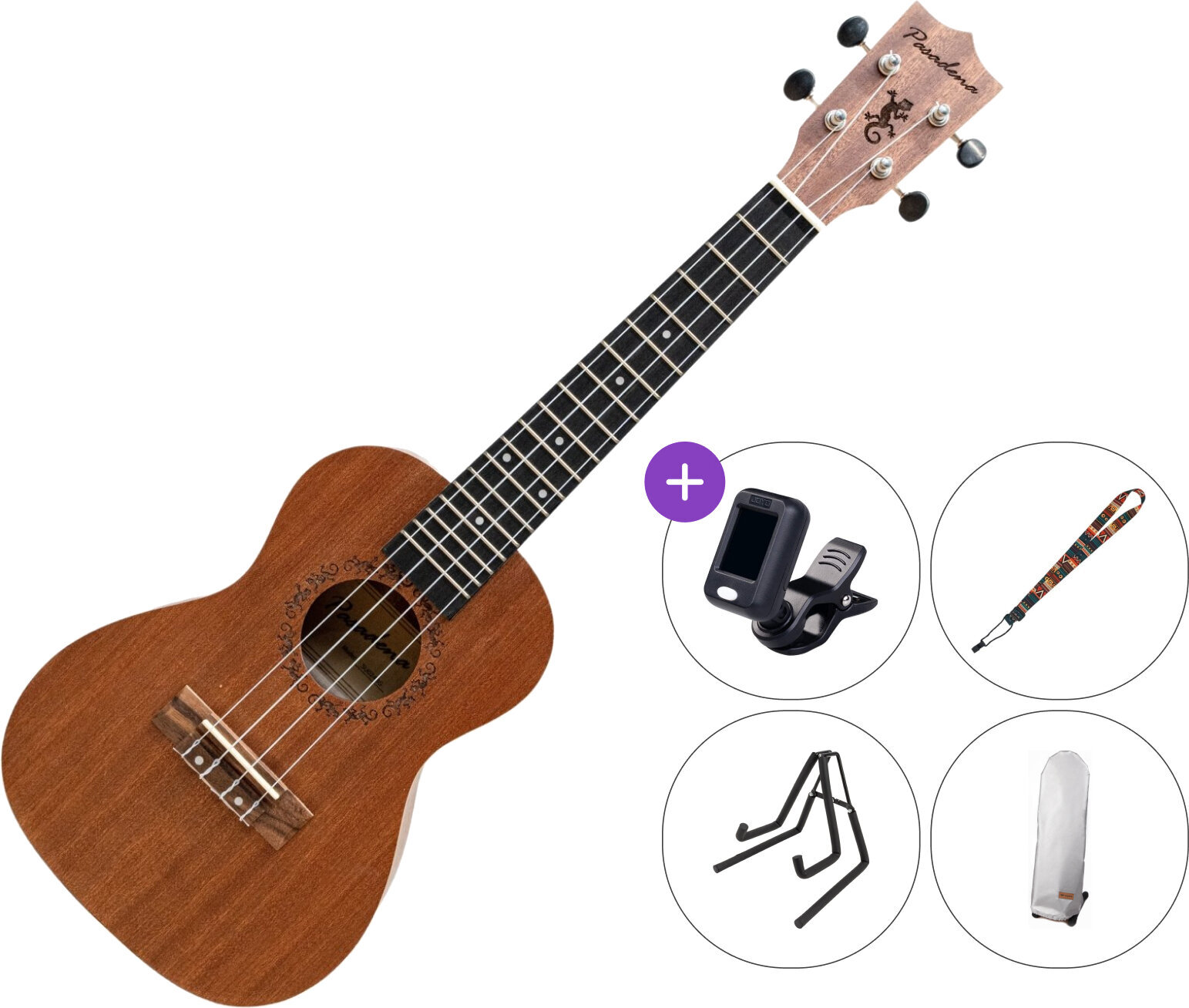 Koncertni ukulele Pasadena SU024BG Concert SET Natural Koncertni ukulele
