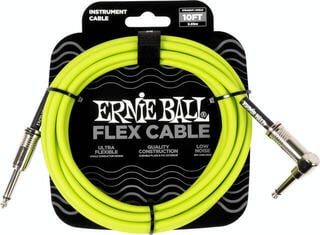 Nástrojový kabel Ernie Ball Flex 3 m Rovný - Lomený Nástrojový kabel