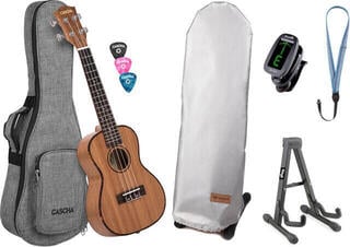 Koncertne ukulele Cascha HH 2035 Premium Mahogany SET Natural Koncertne ukulele